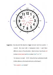 English Worksheet: Teaching what  time it is