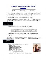 English worksheet: PRESENT CONTINUOUS