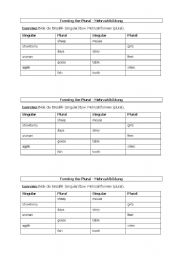 English Worksheet: Plural of nouns