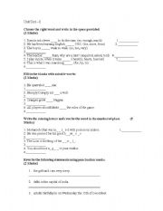 English Worksheet: Grammar Practice 