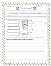 English Worksheet: write about yourself