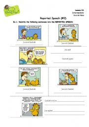 English Worksheet: Reported speech