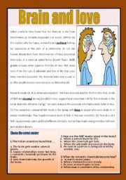 English Worksheet: Reading comprehension ( brain and love)