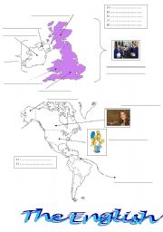 English Worksheet: English-speaking coutnries map