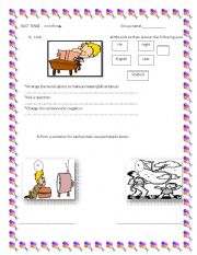 English worksheet:  simple past tense