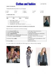 English Worksheet: Clothes and fashion
