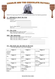 English Worksheet: Charlie and the chocolate factory