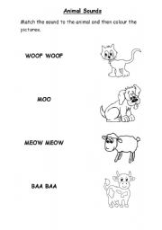 English Worksheet: Animal Sounds