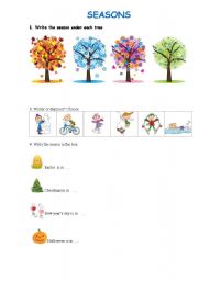 English Worksheet: Seasons and clothes