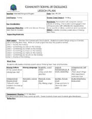 English worksheet: Sensory Poem