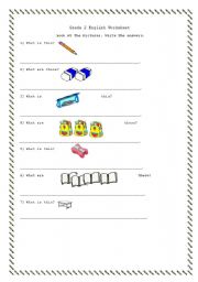 English worksheet: Classroom Objects