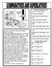 English Worksheet: COMPARATIVES AND SUPERLATIVES