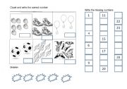 English Worksheet: number worksheet