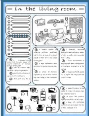 English Worksheet: In the living room (2/4)