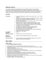 English Worksheet: cv