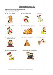 English Worksheet: Garfield Telephone Conversation