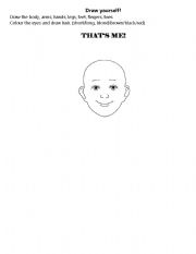 English worksheet: Draw yourself