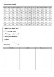 English Worksheet: Chinese Lunar New Year Speaking Actvity