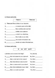 English Worksheet: there is/ there are