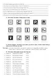 English Worksheet: Aking and telling the way PART 2