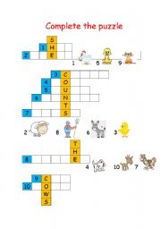 English worksheet: Puzzle THE FARM