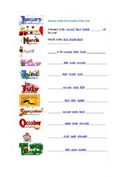 English Worksheet: months of the year