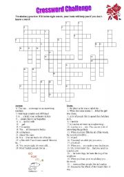 English Worksheet: Crossword Puzzle - Crossword Challenge