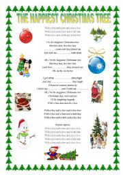 English Worksheet: THE HAPPIEST CHRISTMAS TREE- Nat King Cole + key