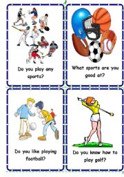 English Worksheet: Sport Questions Cards