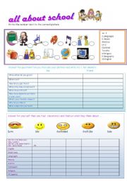 English Worksheet:    all about school