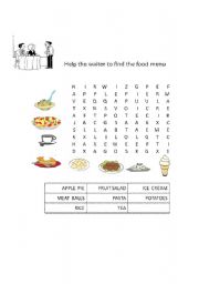 English worksheet: food 