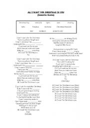 English Worksheet: All I want for Christmas is you (SONG)