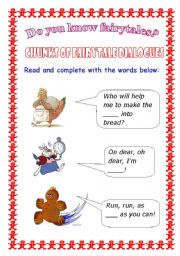 English worksheet: Fairytale dialogue