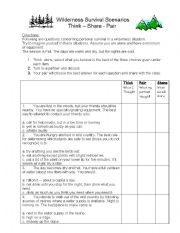 English Worksheet: Into The Wild Survival Activity