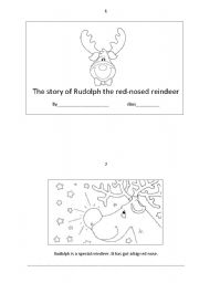 English Worksheet: the story of Rudolph the red-nosed reindeer booklet