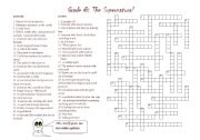 English Worksheet: Supernatural Crossword
