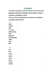 English Worksheet: Connectors
