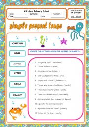 English Worksheet: adverbs of frequency