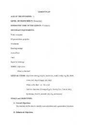 English Worksheet: Adjectives lesson plan