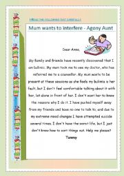 English Worksheet: Mum wants to interfere