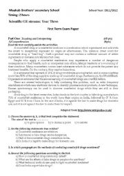 English Worksheet: anothre useful exam paper for high school student