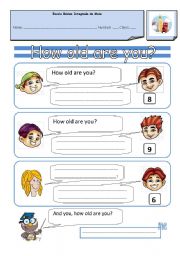 English Worksheet: How old are you