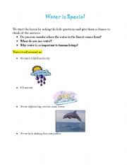 English Worksheet: importance of water