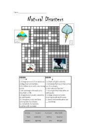 English Worksheet: Natural Disasters Crossword *Editable