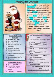 English Worksheet: Preparing for Christmas