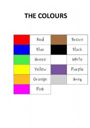 English Colour Chart