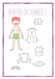 English Worksheet: Dress up Paul!