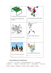English Worksheet: Sports