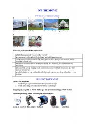English Worksheet: TOURIST EQUIPMENT