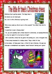 English Worksheet: The little fir trees christmas dress.